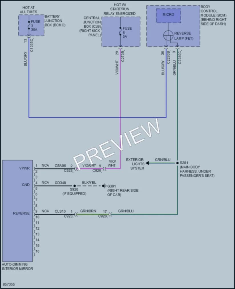 2024 Ford F450SuperDuty Power Mirrors wiring diagram preview