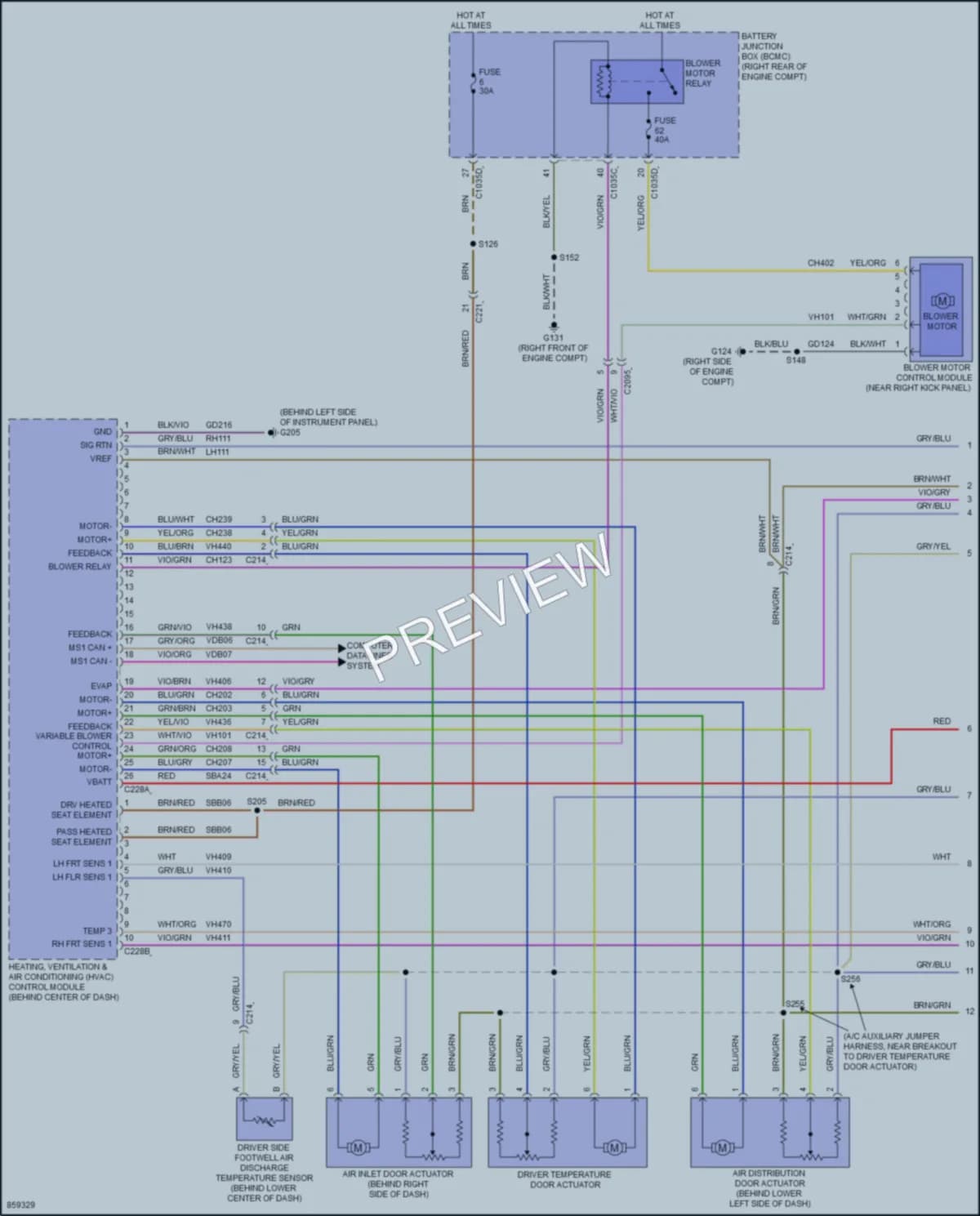 2024 Ford F550ChsCab Air Conditioning wiring diagram preview