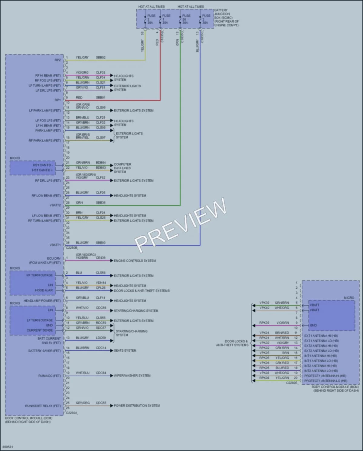 2024 Ford F550ChsCab Body Control Modules wiring diagram preview