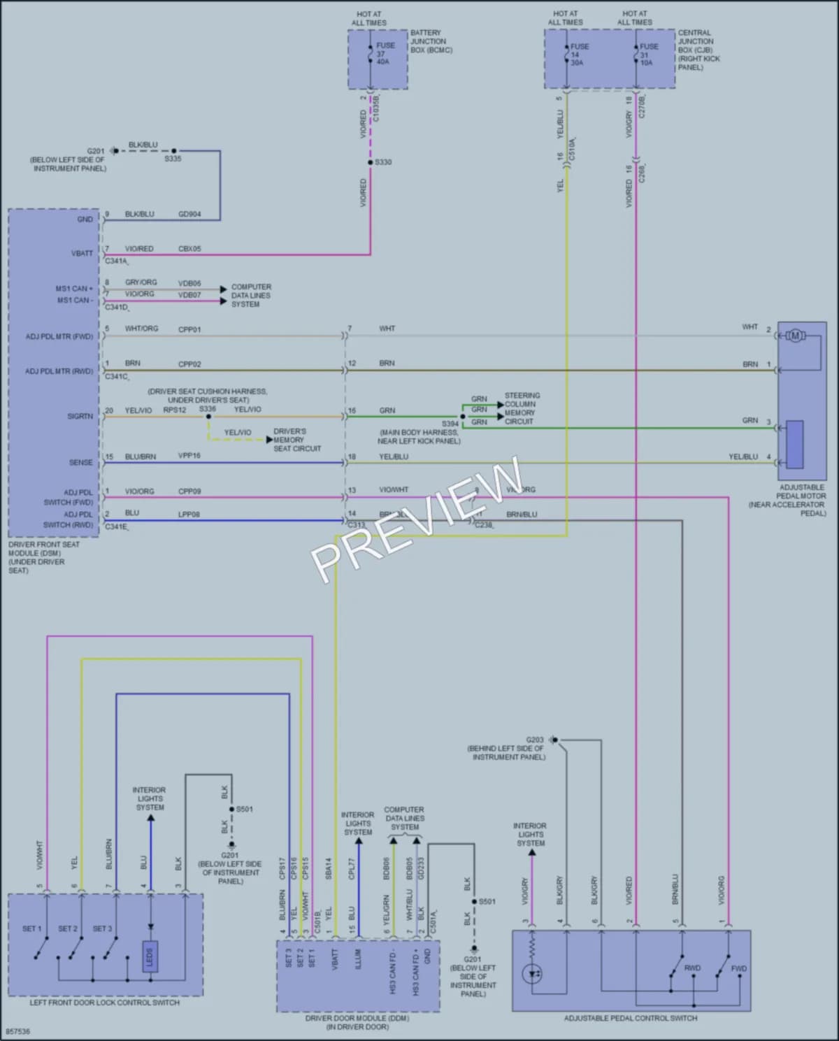 2024 Ford F550ChsCab Memory Systems wiring diagram preview