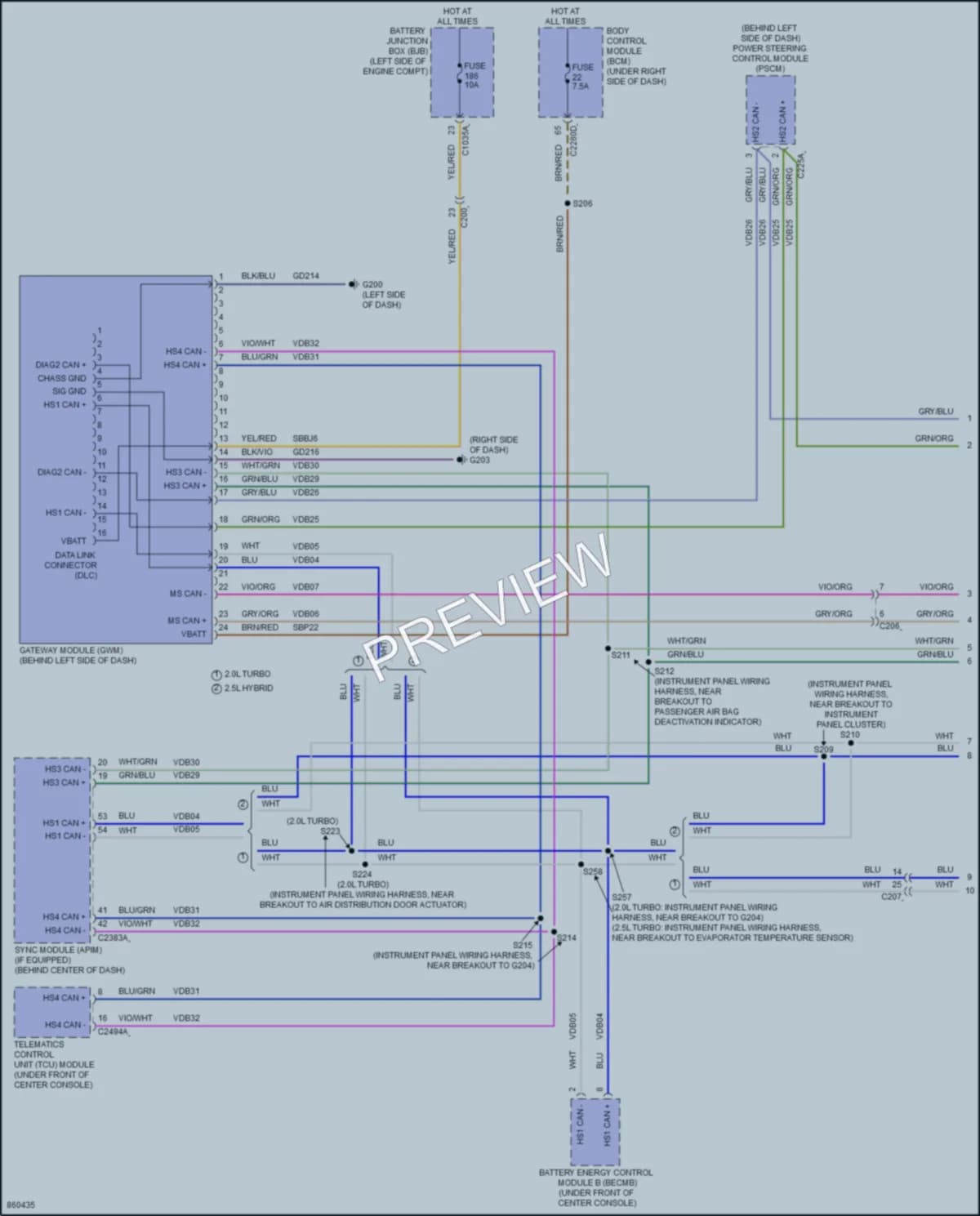 2024 Ford Maverick Computer Data Lines wiring diagram preview
