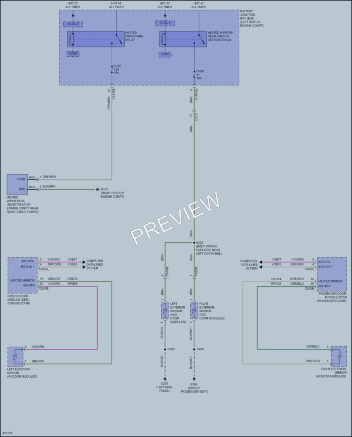 2024 Ford Maverick Defoggers wiring diagram preview