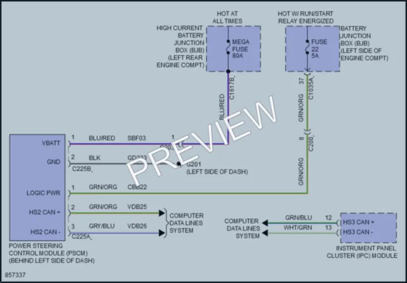 2024 Ford Maverick Electronic Power Steering wiring diagram preview