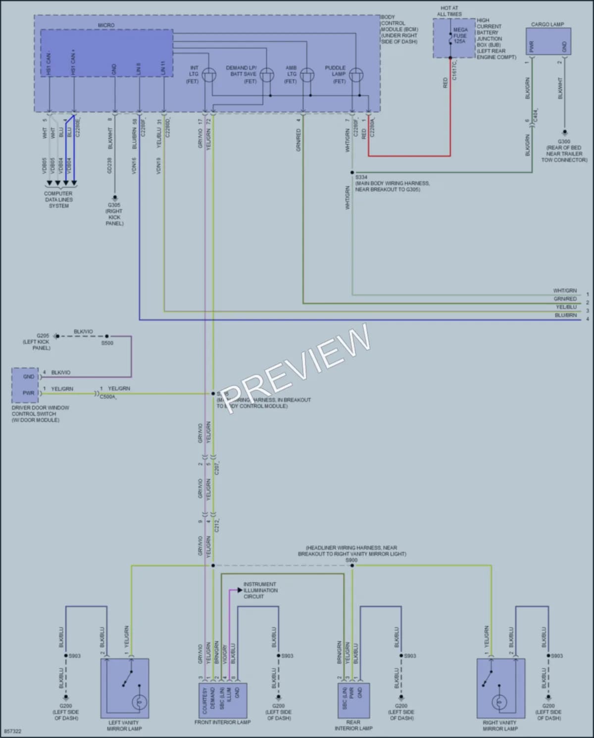 2024 Ford Maverick Interior Lights wiring diagram preview
