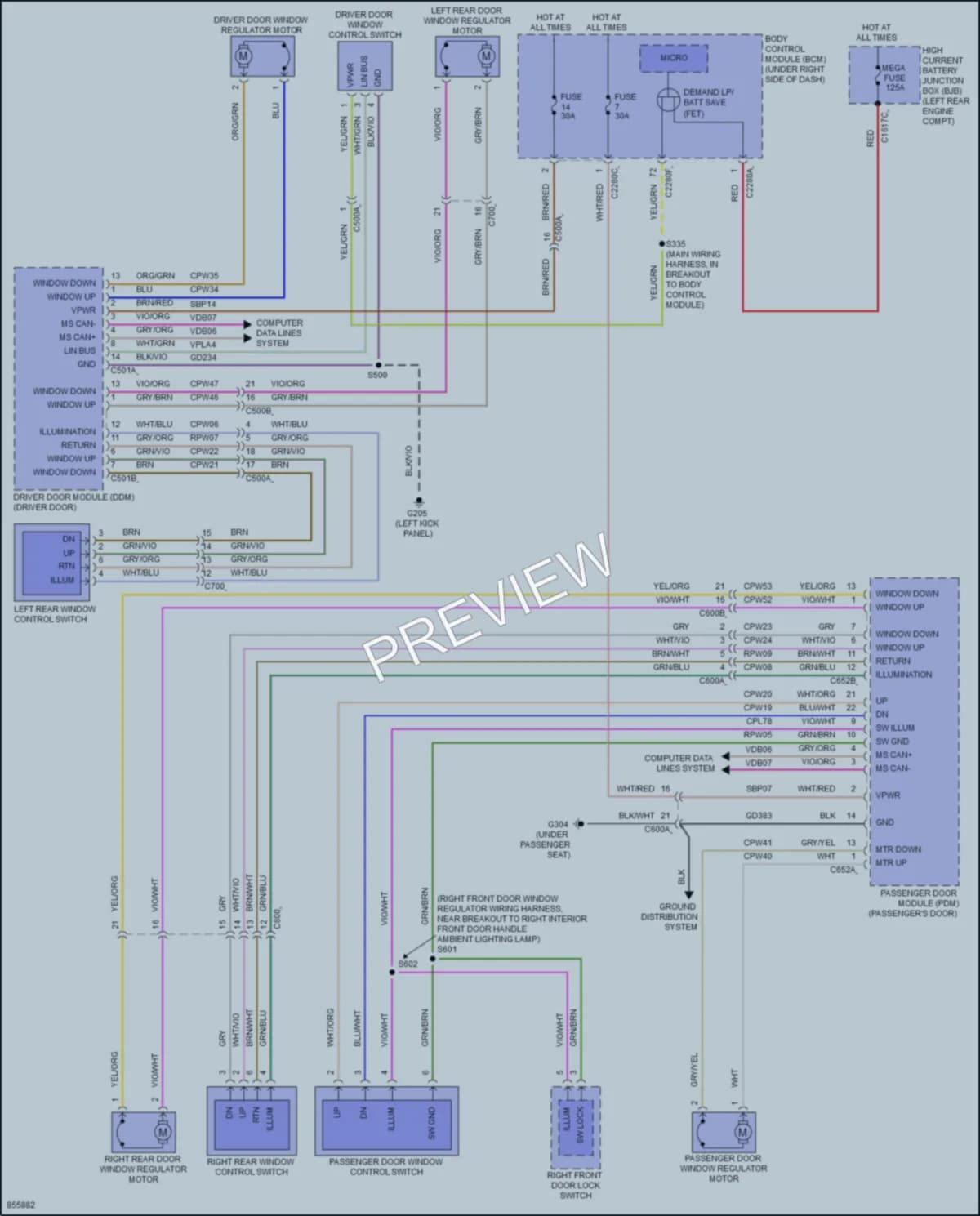 2024 Ford Maverick Power Windows wiring diagram preview