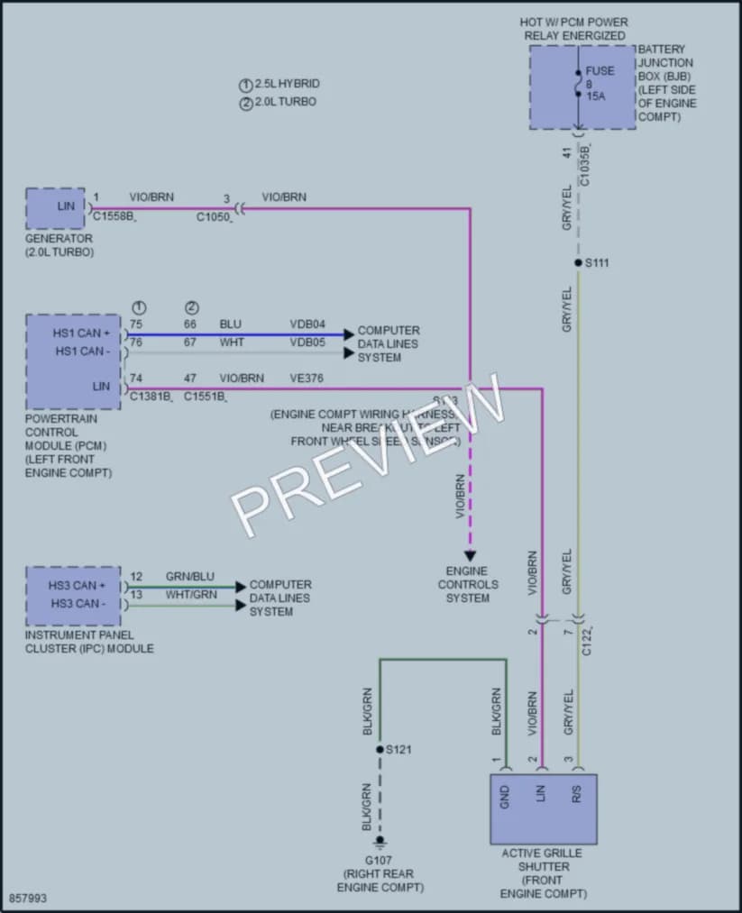 2024 Ford MaverickHybrid Active Bodyworks wiring diagram preview