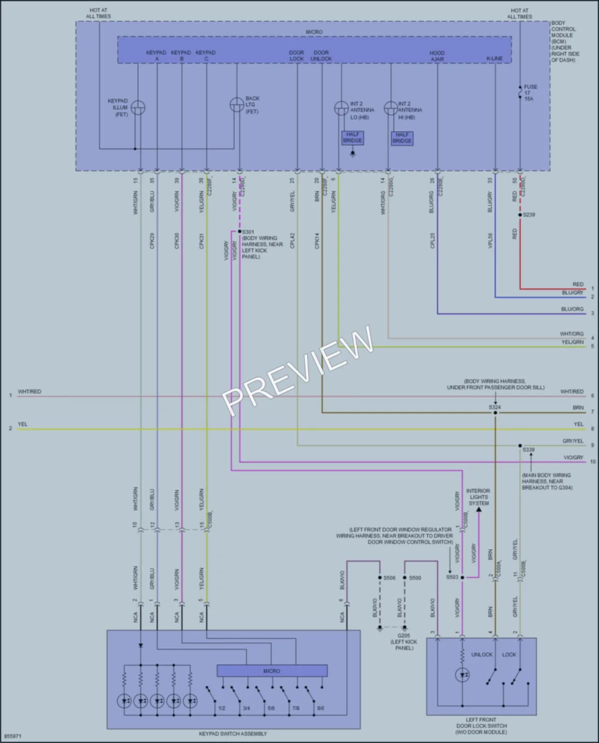 2024 Ford MaverickHybrid Power Door Locks wiring diagram preview
