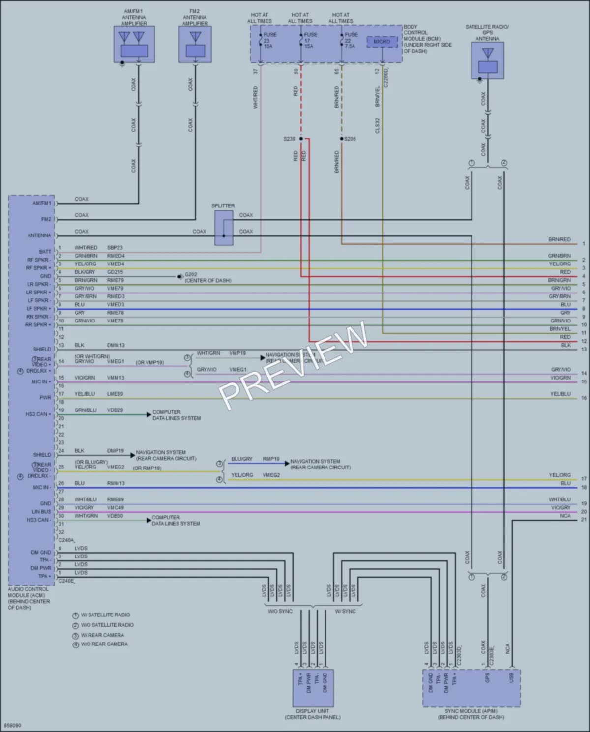 2024 Ford MaverickHybrid Radio wiring diagram preview