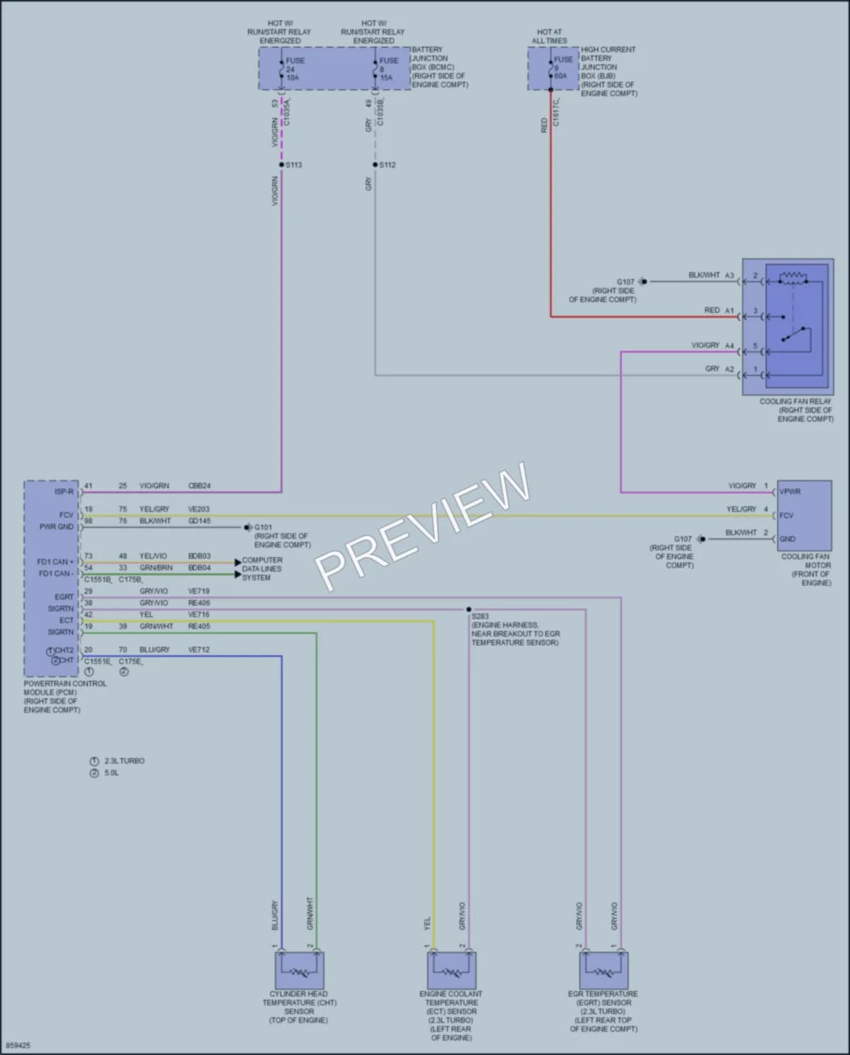 2024 Ford Mustang Cooling Fan wiring diagram preview