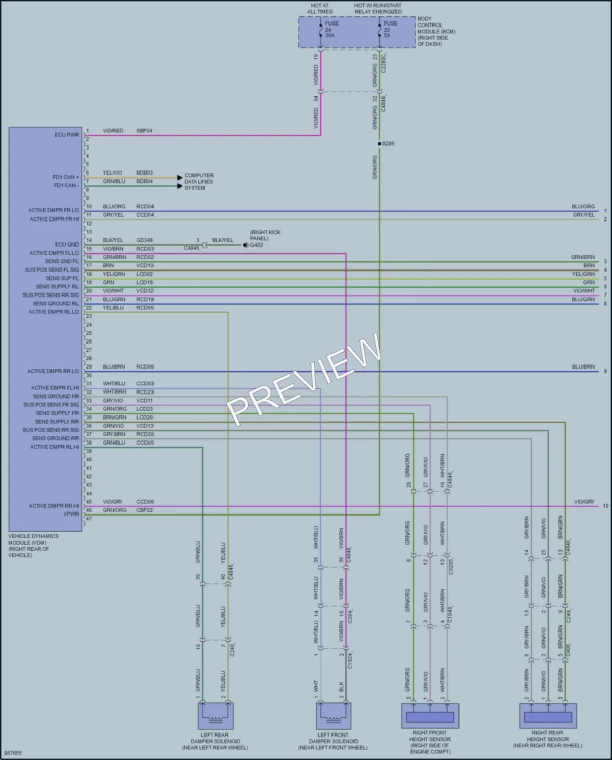 2024 Ford Mustang Electronic Suspension wiring diagram preview
