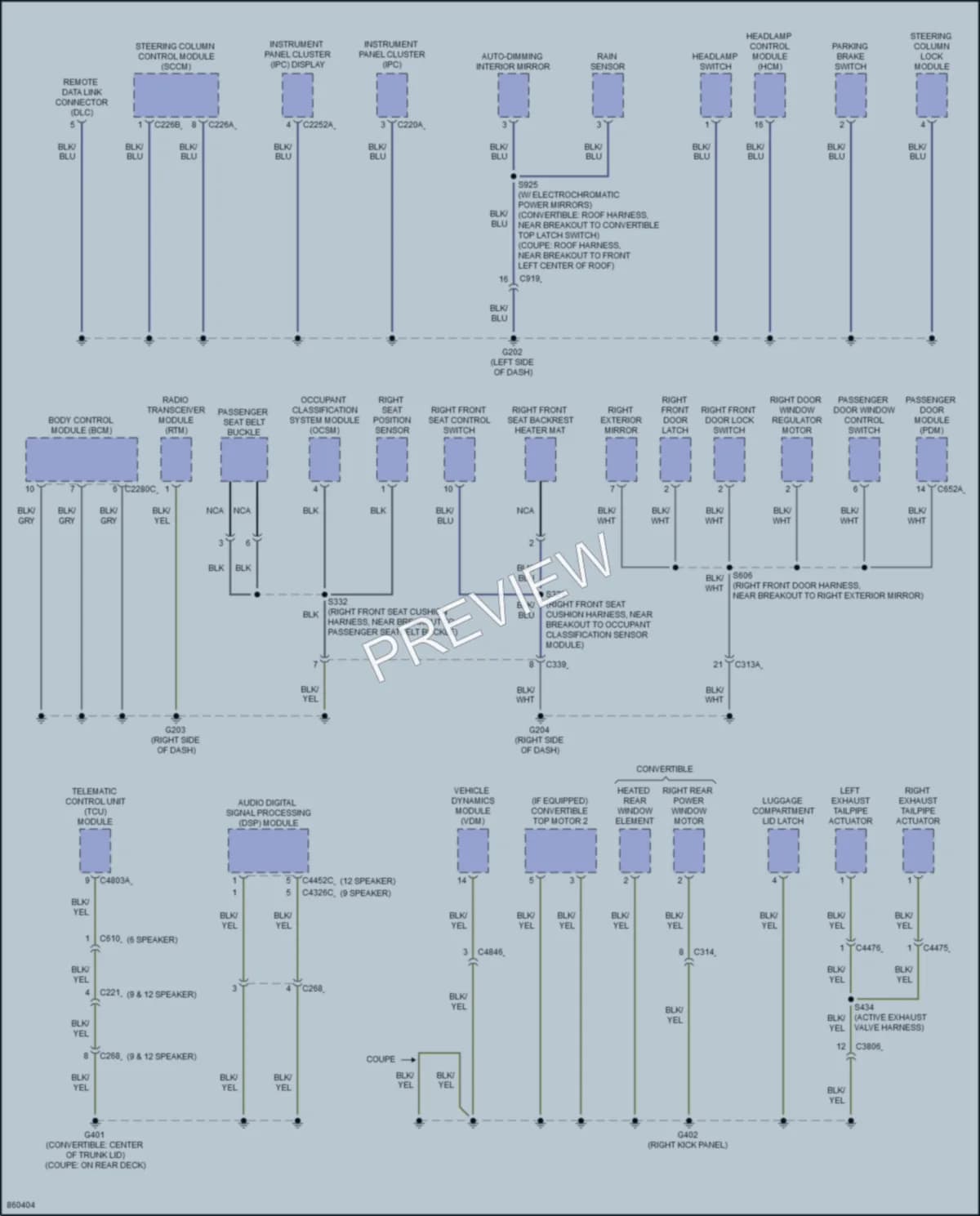 2024 Ford Mustang Ground Distribution wiring diagram preview