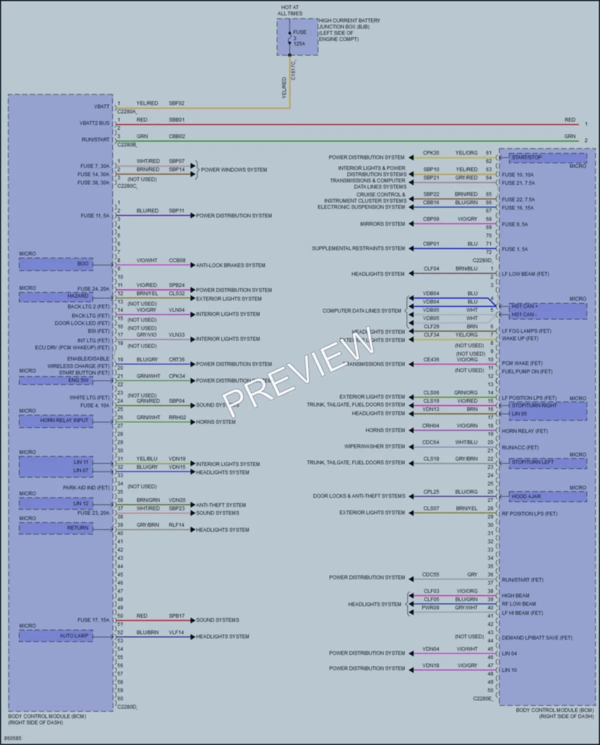 2024 Ford MustangMachE Body Control Modules wiring diagram preview
