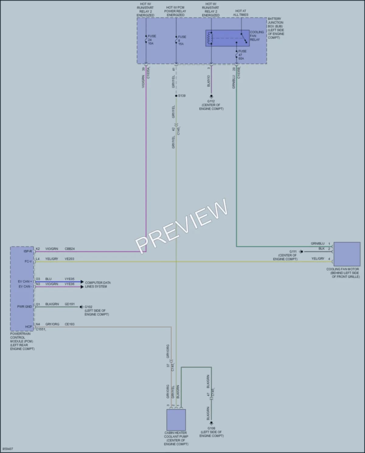 2024 Ford MustangMachE Cooling Fan wiring diagram preview