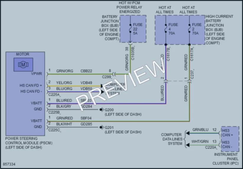2024 Ford MustangMachE Electronic Power Steering wiring diagram preview