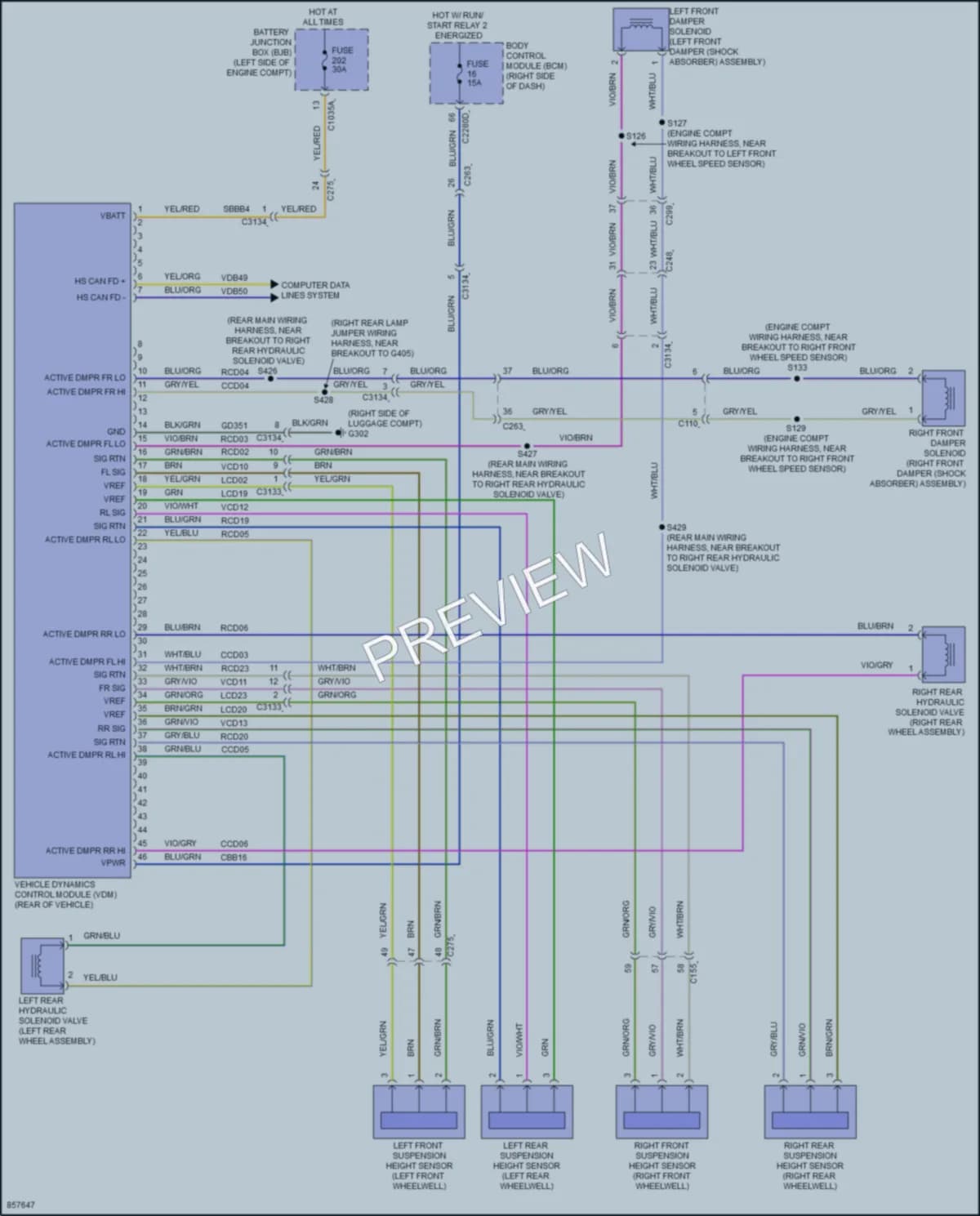 2024 Ford MustangMachE Electronic Suspension wiring diagram preview