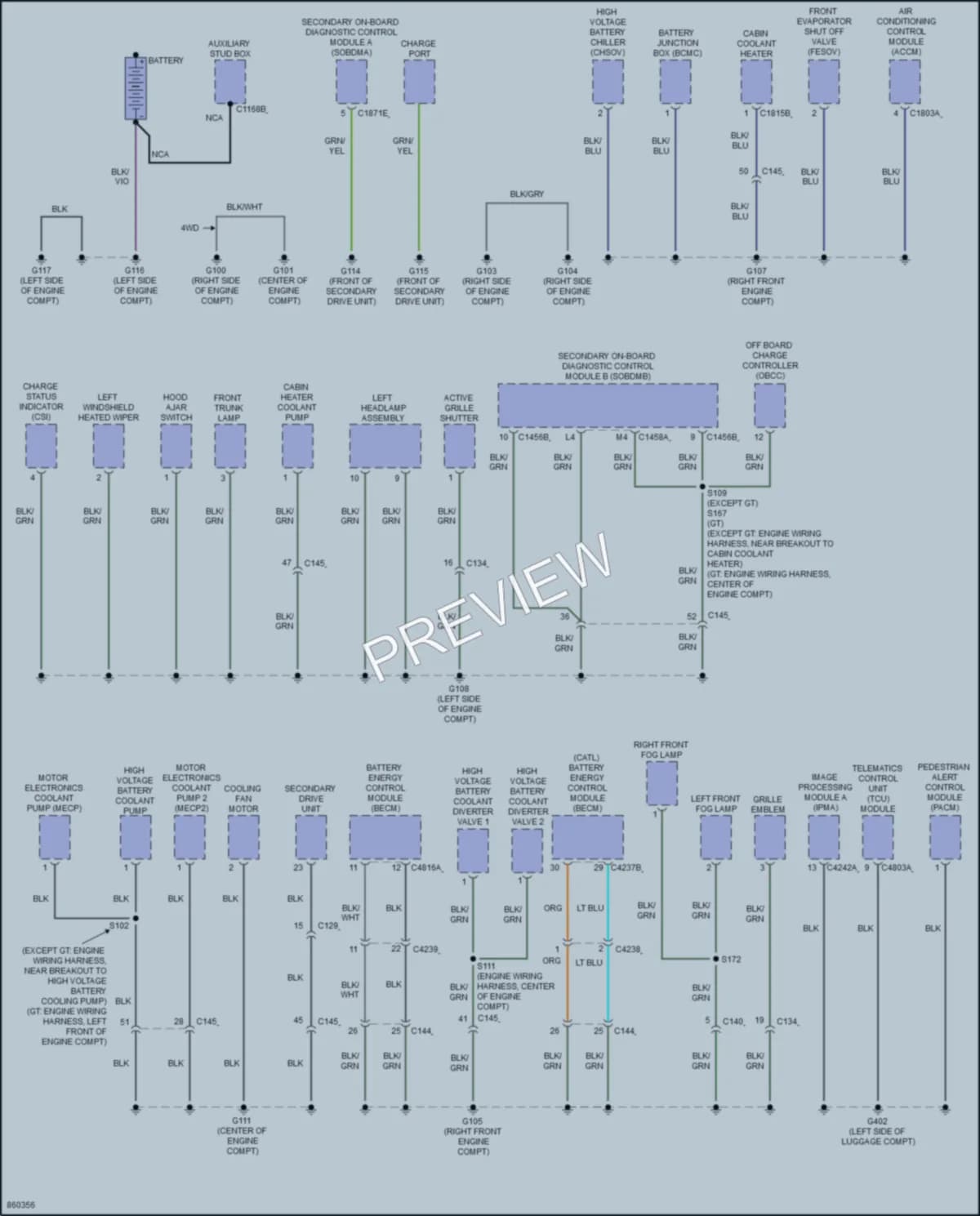 2024 Ford MustangMachE Ground Distribution wiring diagram preview