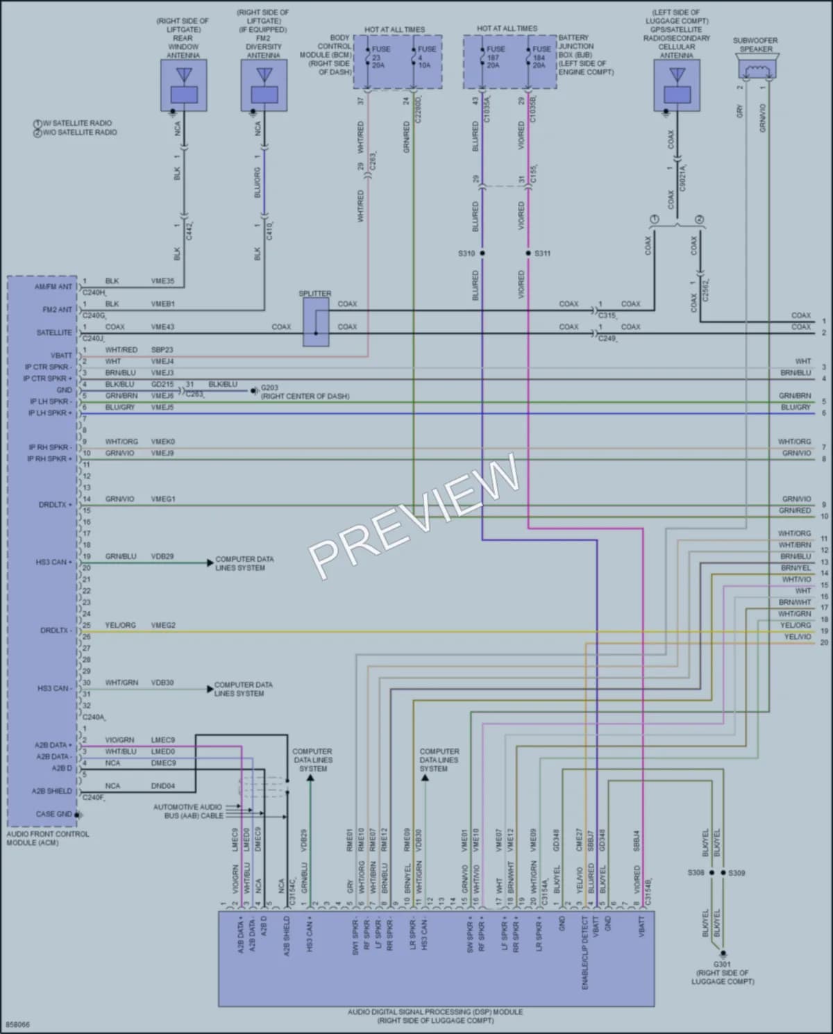 2024 Ford MustangMachE Radio wiring diagram preview