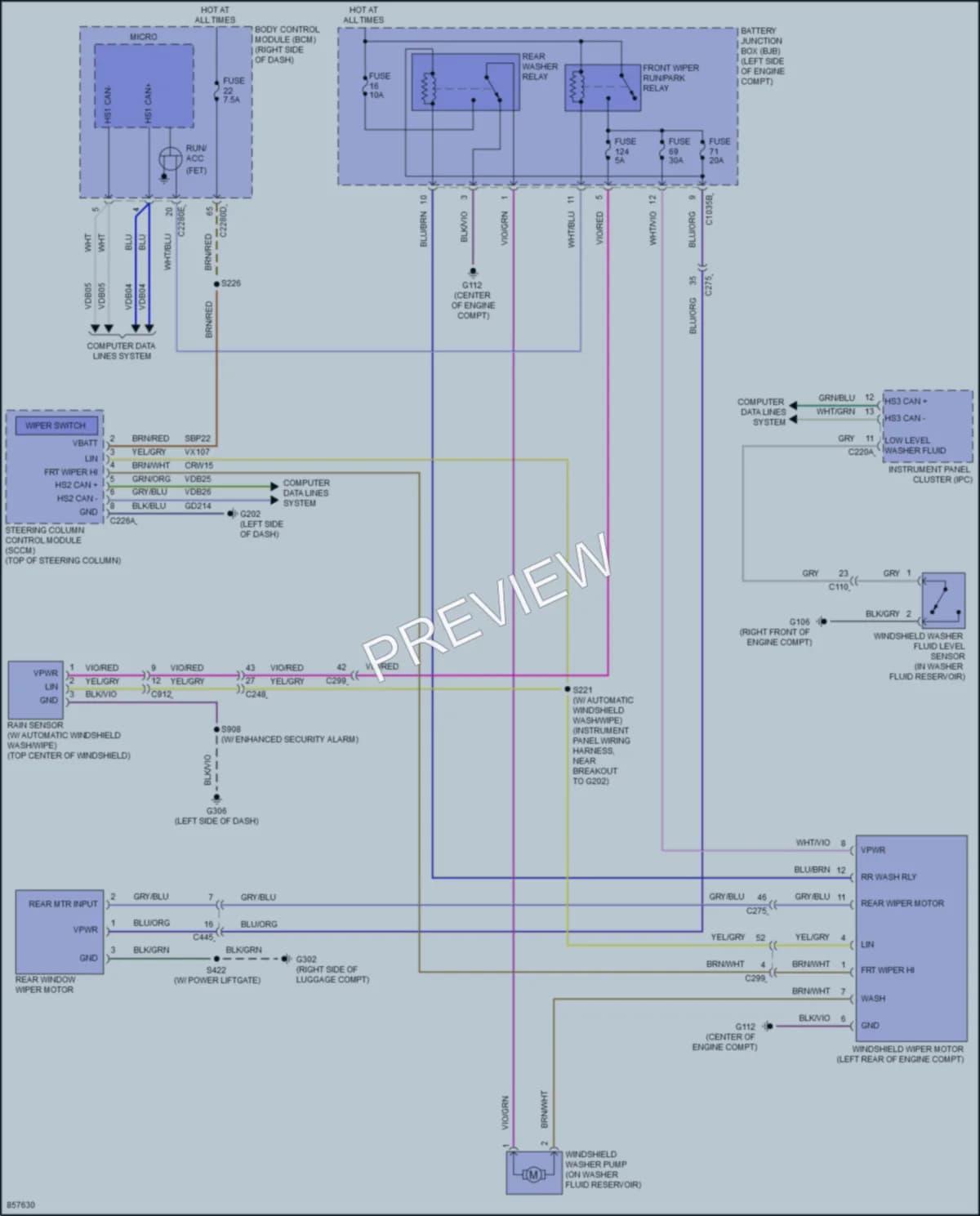 2024 Ford MustangMachE Wiper Washer wiring diagram preview