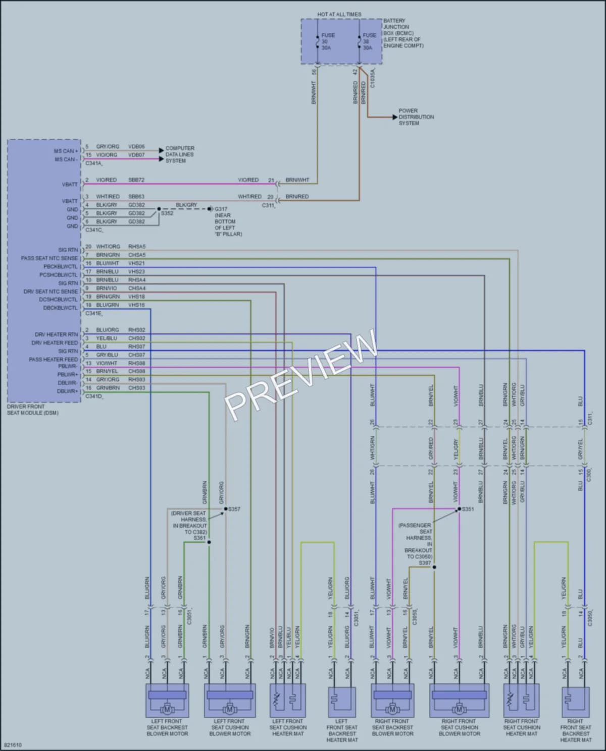 2024 Ford PoliceInterceptorUtility Power Seats wiring diagram preview