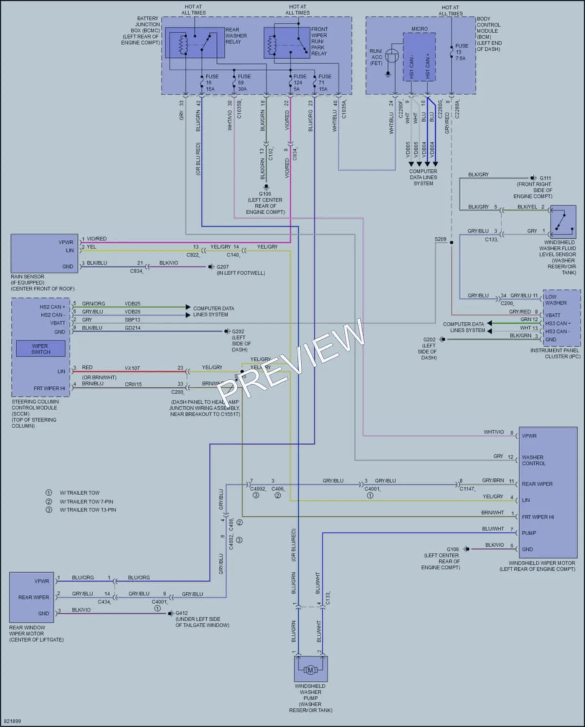 2024 Ford PoliceInterceptorUtility Wiper Washer wiring diagram preview