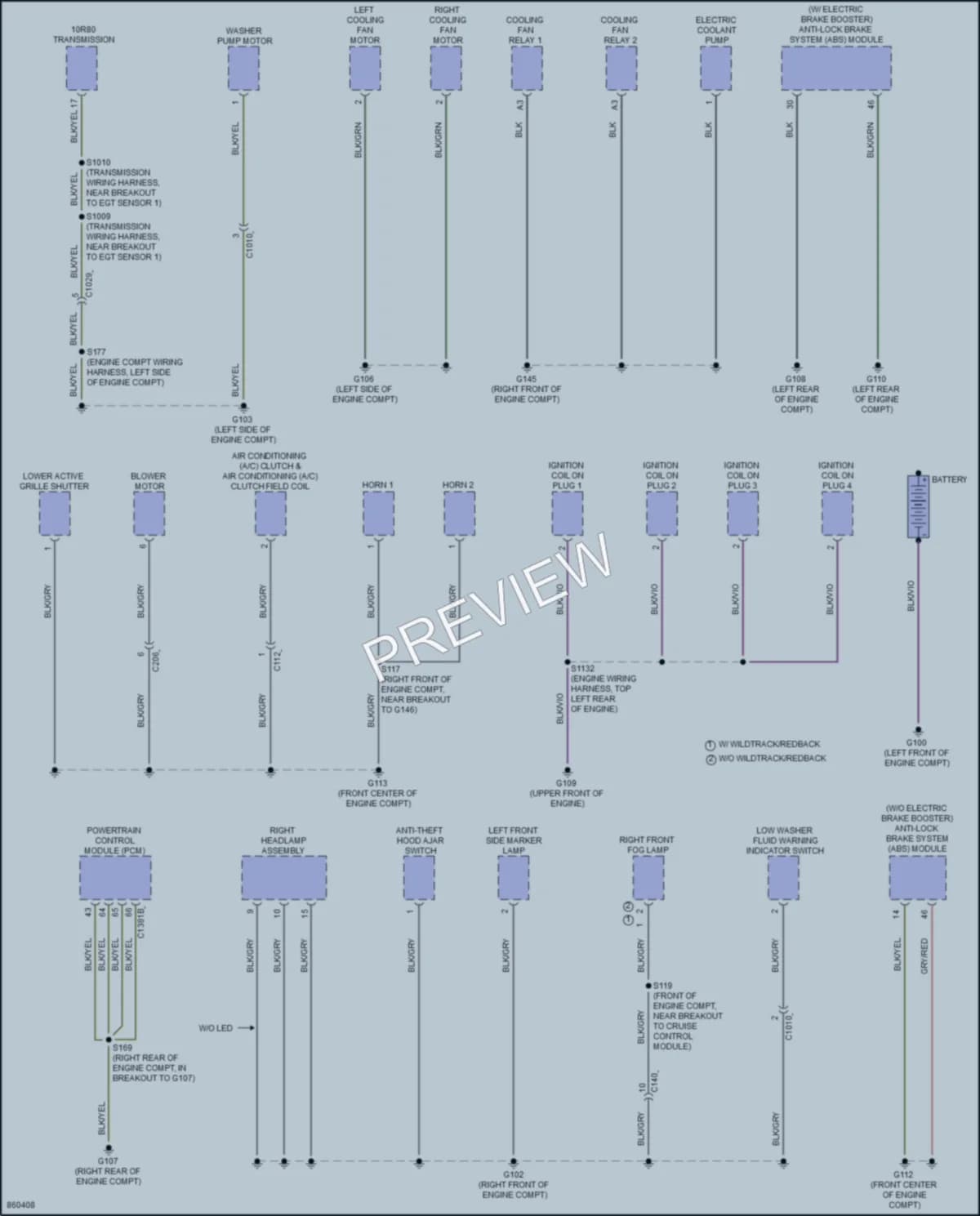 2024 Ford Ranger Ground Distribution wiring diagram preview