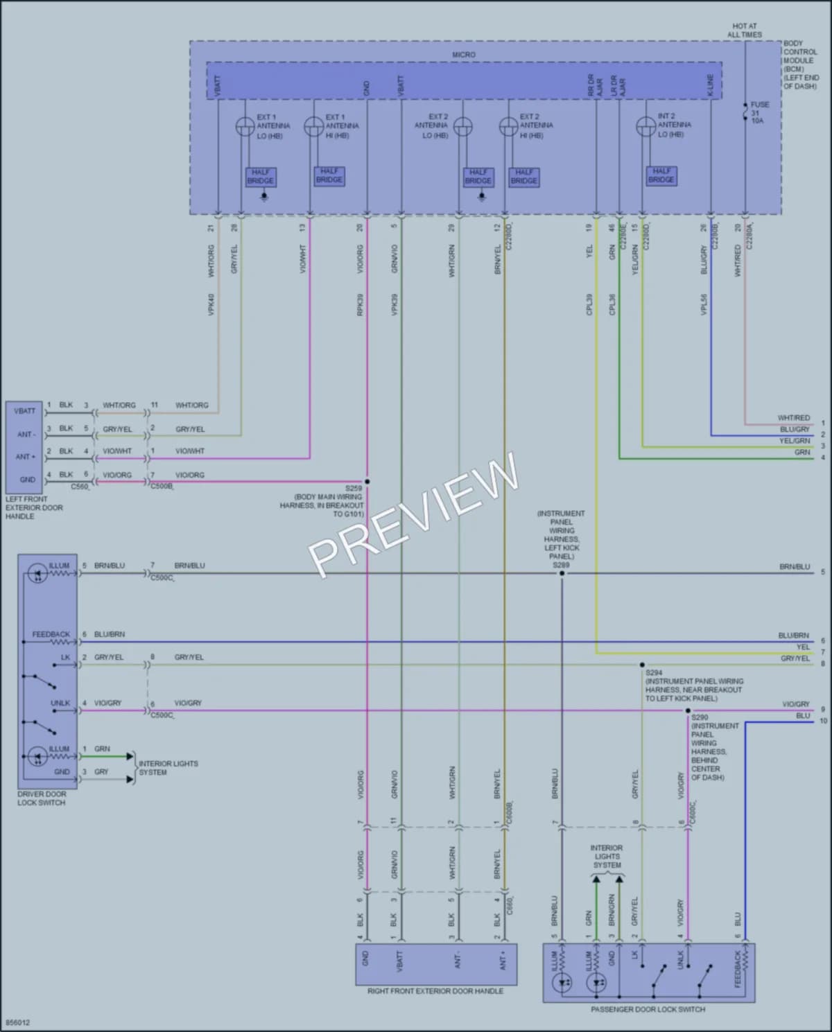 2024 Ford Ranger Power Door Locks wiring diagram preview