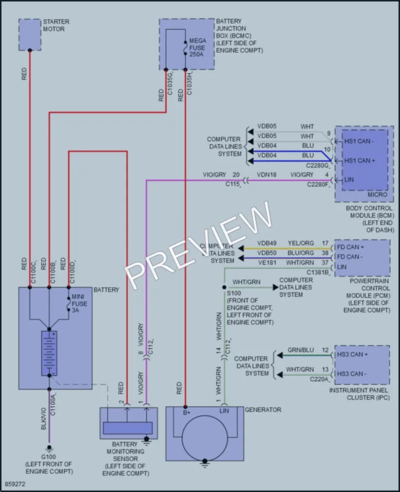 2024 Ford Ranger Starting Charging wiring diagram preview