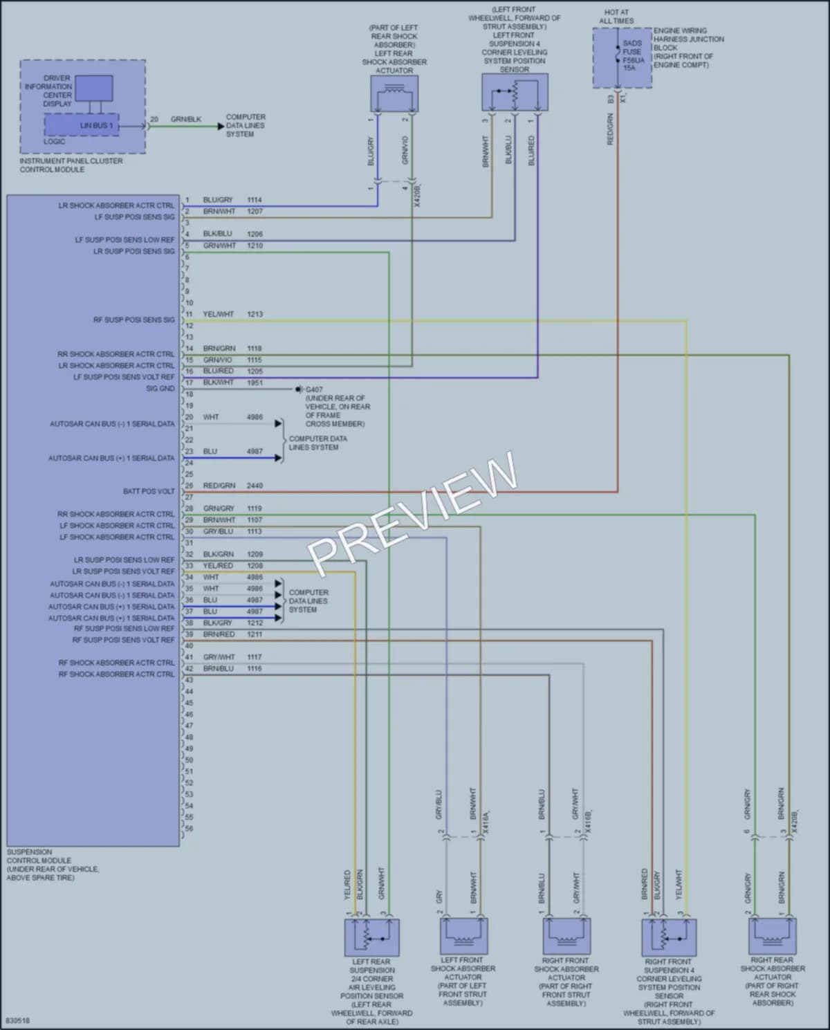 2024 GMC 1500Sierra Electronic Suspension wiring diagram preview