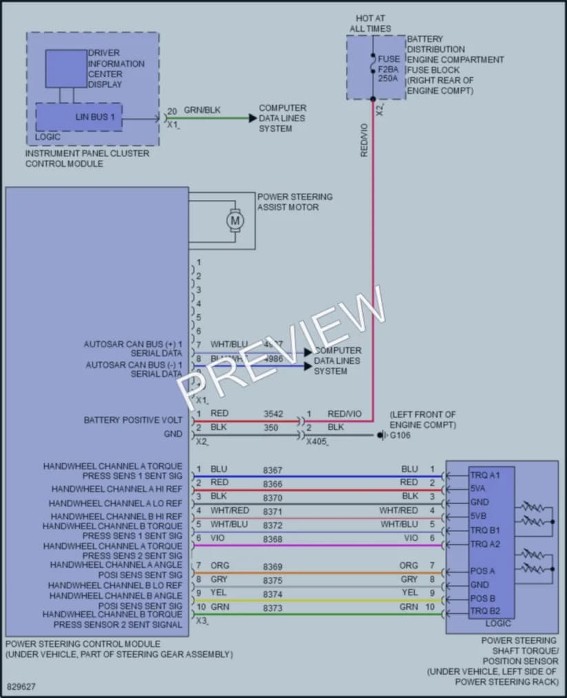 2024 GMC 1500SierraDenali Electronic Power Steering wiring diagram preview