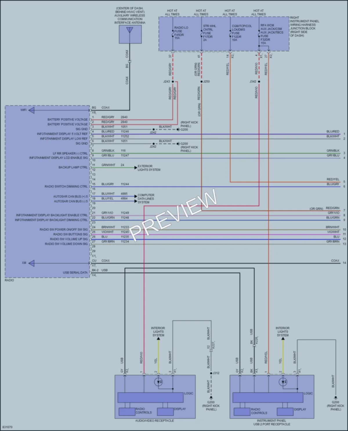 2024 GMC 1500SierraDenali Radio wiring diagram preview
