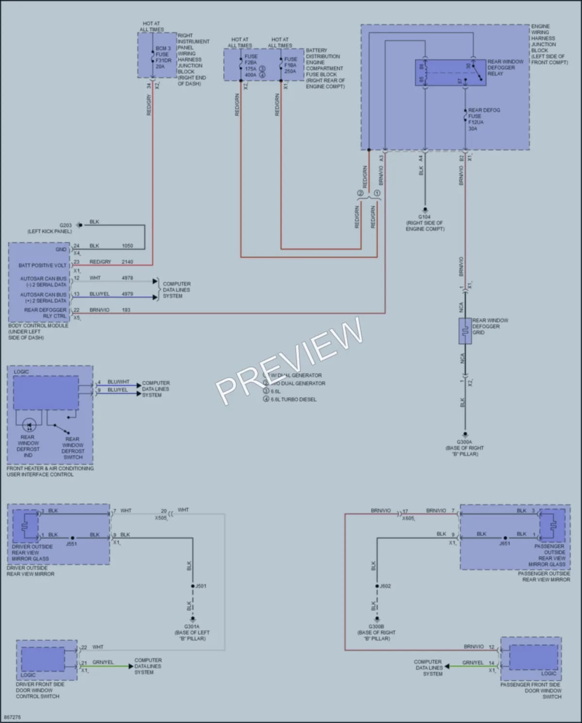 2024 GMC 2500HDSierra Defoggers wiring diagram preview