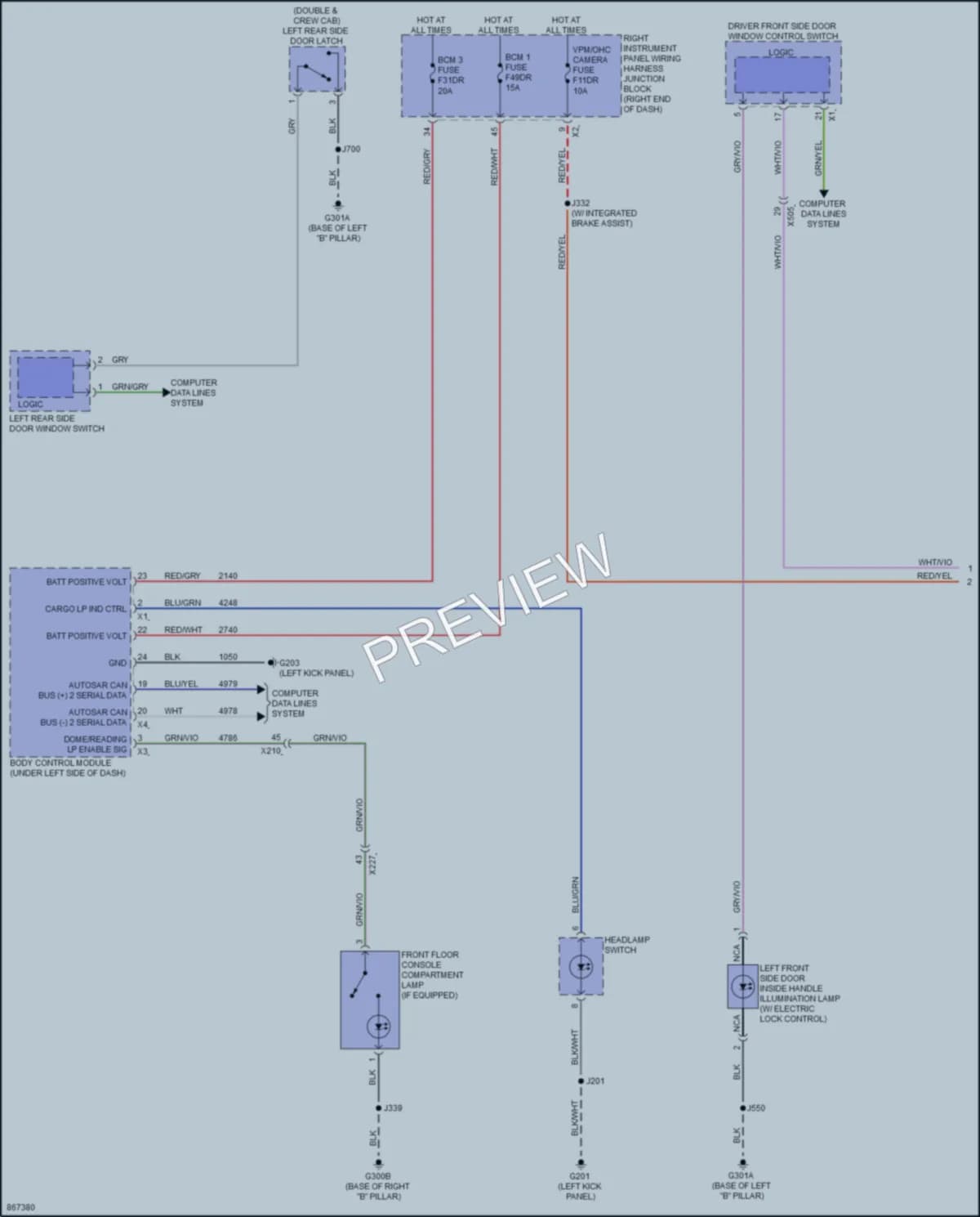 2024 GMC 2500HDSierra Interior Lights wiring diagram preview