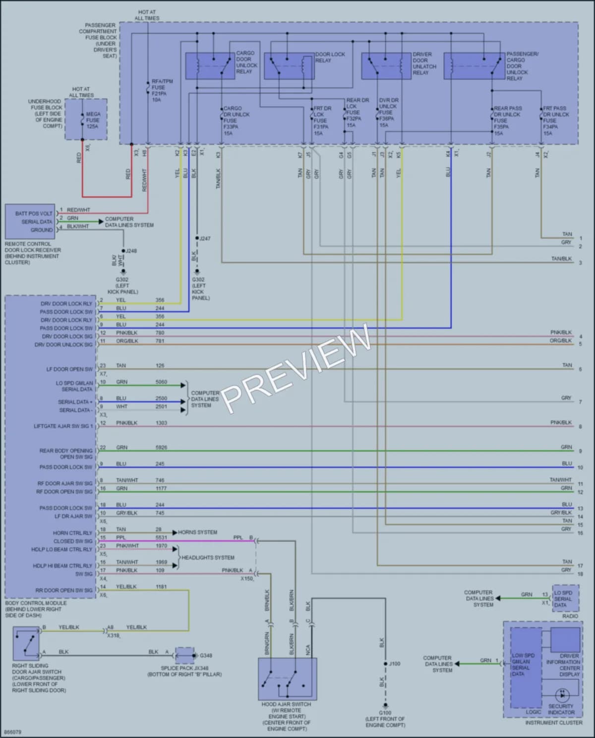 2024 GMC 2500Savana Power Door Locks wiring diagram preview