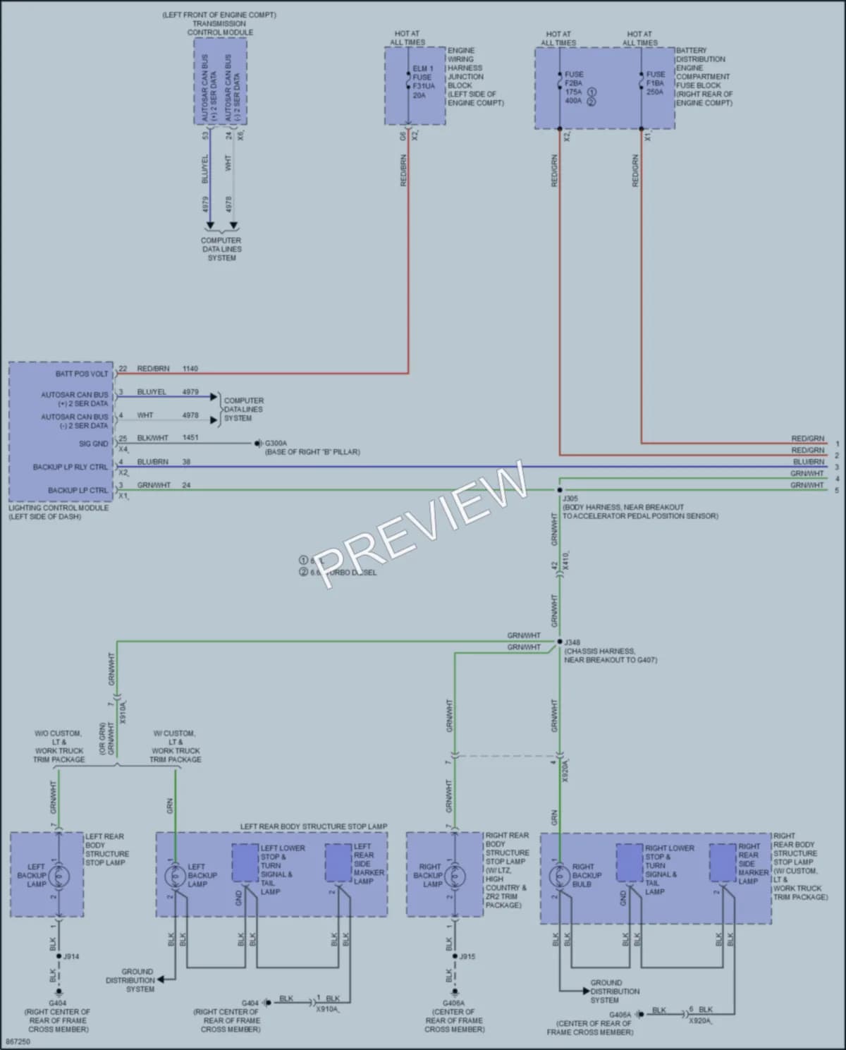 2024 GMC 3500HDSierra Exterior Lights wiring diagram preview