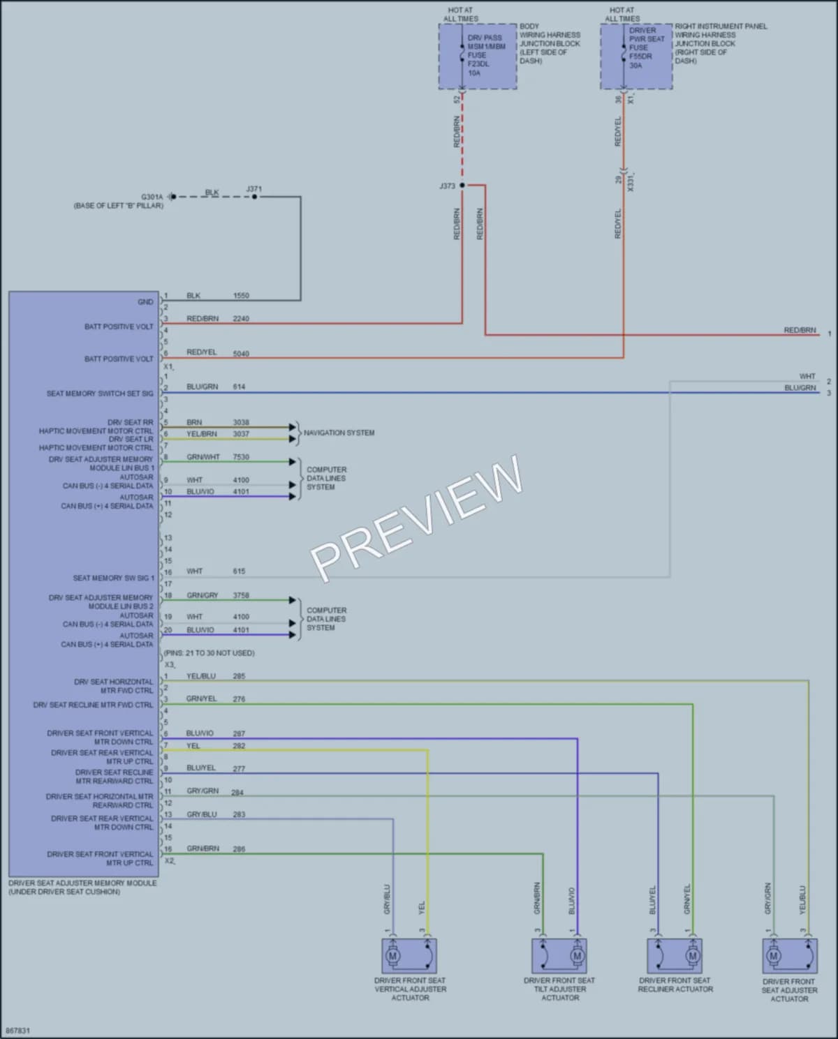 2024 GMC 3500HDSierra Memory Systems wiring diagram preview