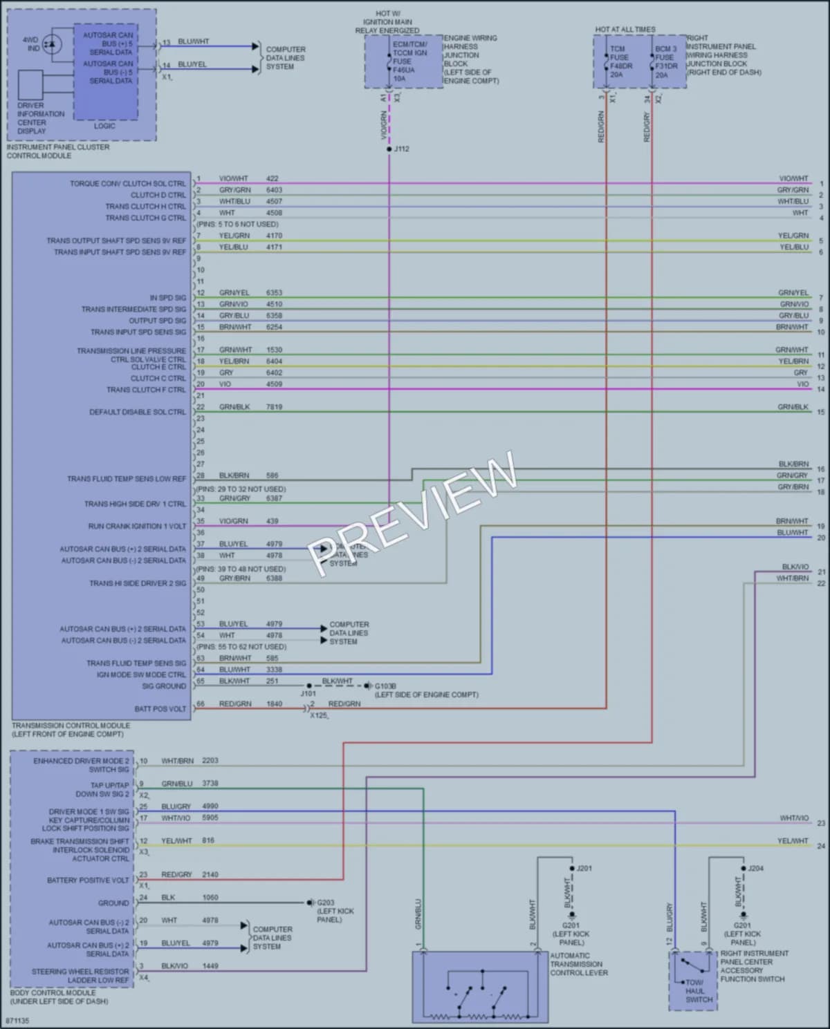 2024 GMC 3500HDSierra Transmission wiring diagram preview