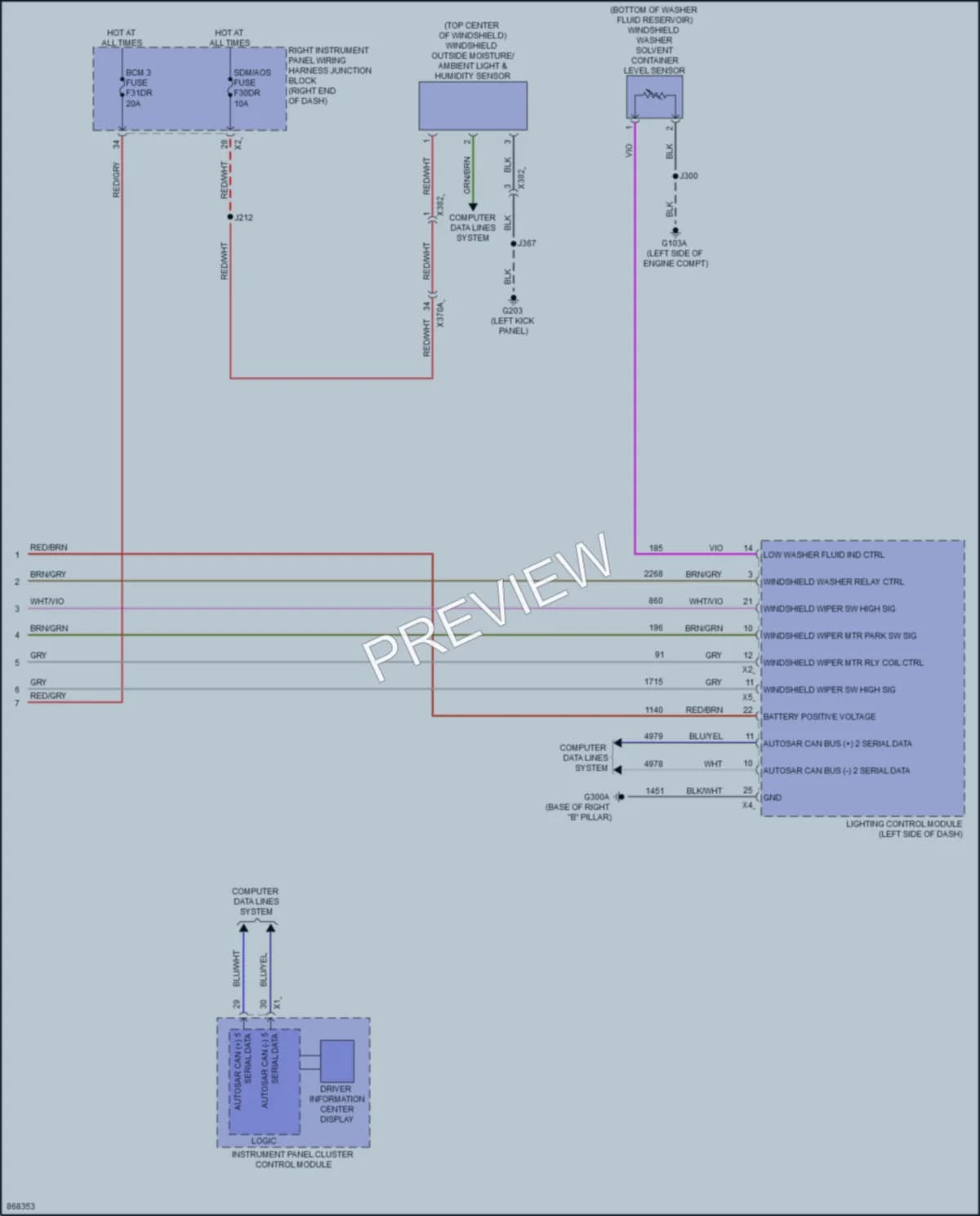2024 GMC 3500HDSierra Wiper Washer wiring diagram preview