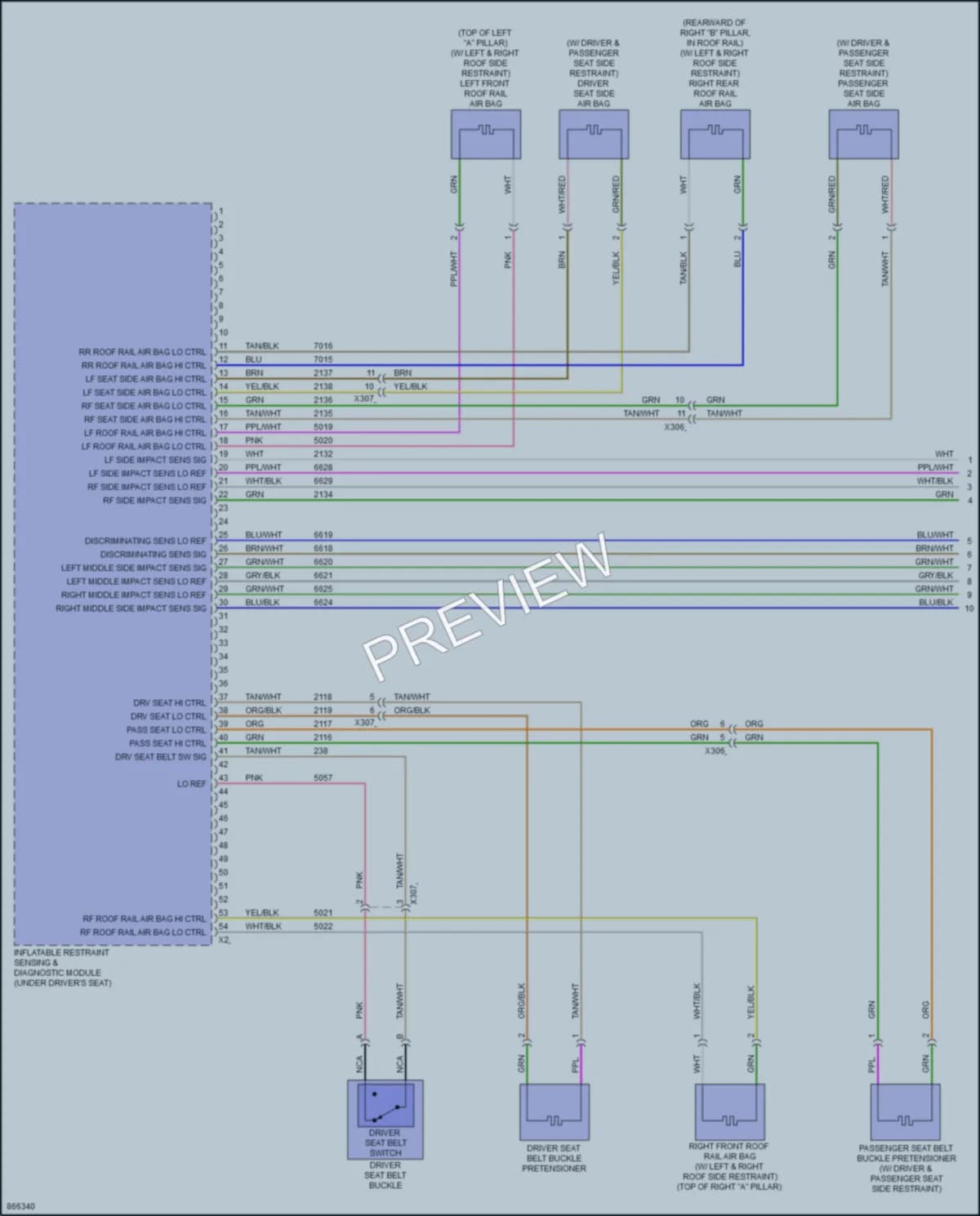2024 GMC 3500Savana Supplemental Restraints wiring diagram preview