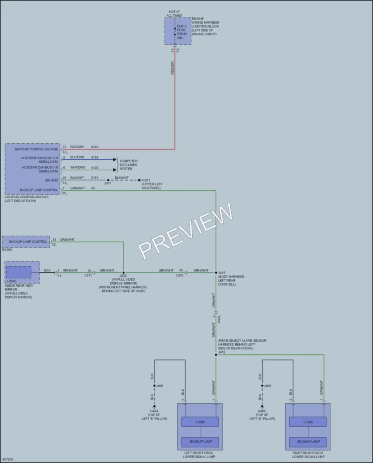 2024 GMC Acadia Exterior Lights wiring diagram preview