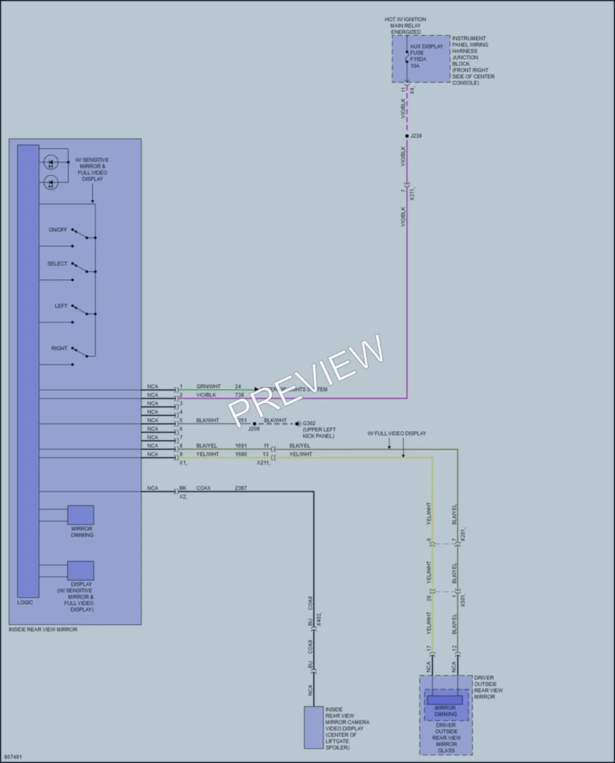 2024 GMC Acadia Power Mirrors wiring diagram preview