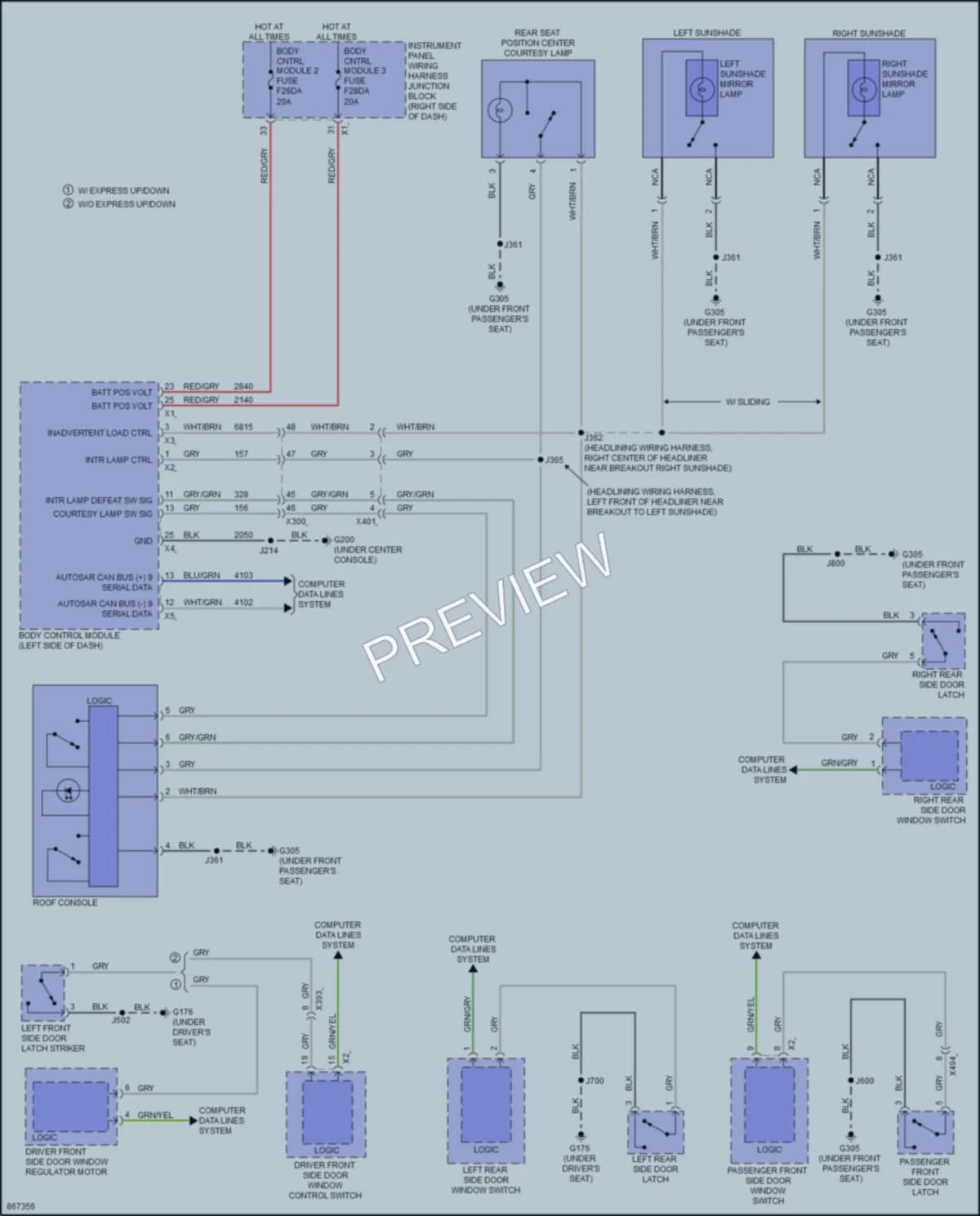 2024 GMC CanyonDenali Interior Lights wiring diagram preview