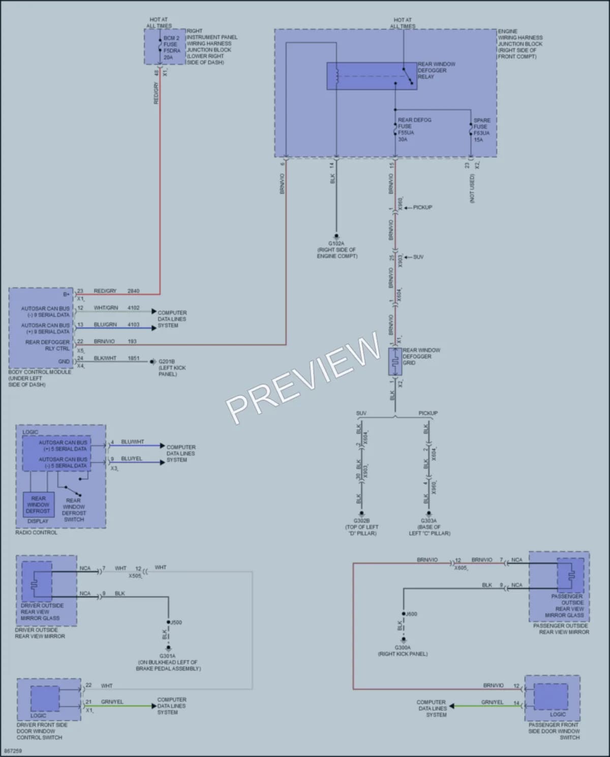 2024 GMC HummerEVPickup Defoggers wiring diagram preview