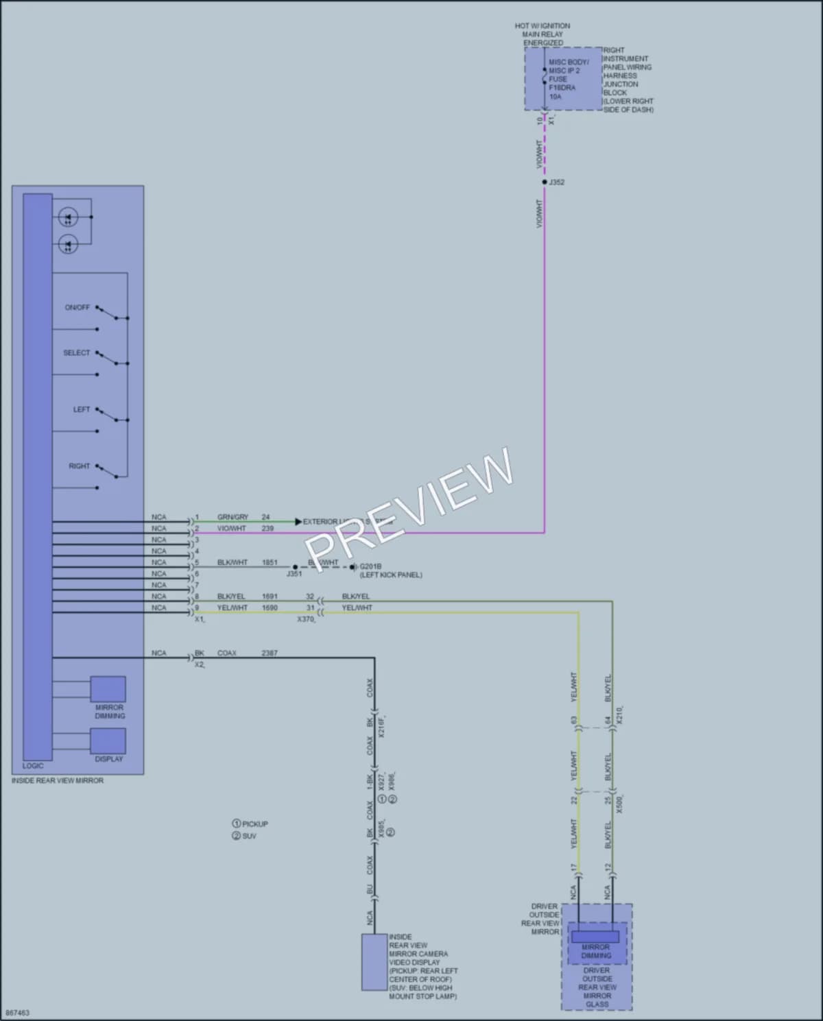 2024 GMC HummerEVPickup Power Mirrors wiring diagram preview