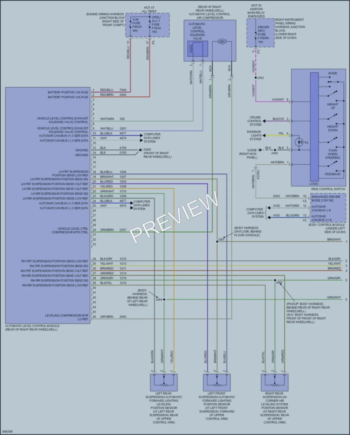 2024 GMC HummerEVSUV Electronic Suspension wiring diagram preview