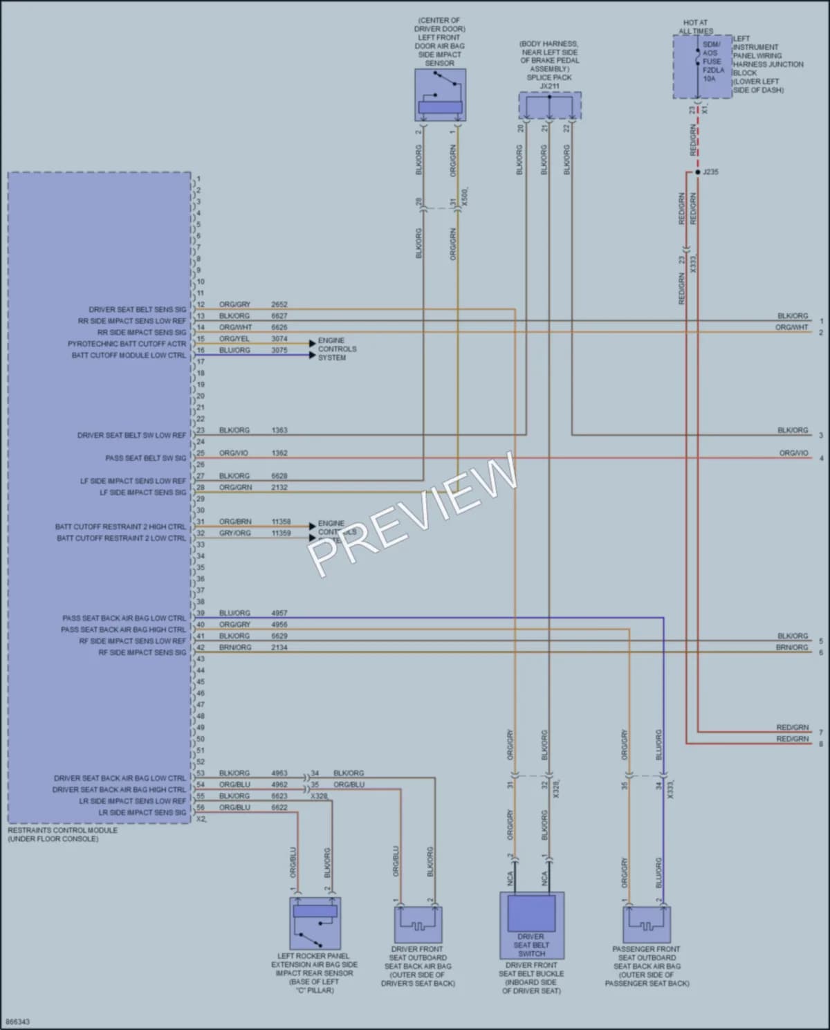 2024 GMC HummerEVSUV Supplemental Restraints wiring diagram preview