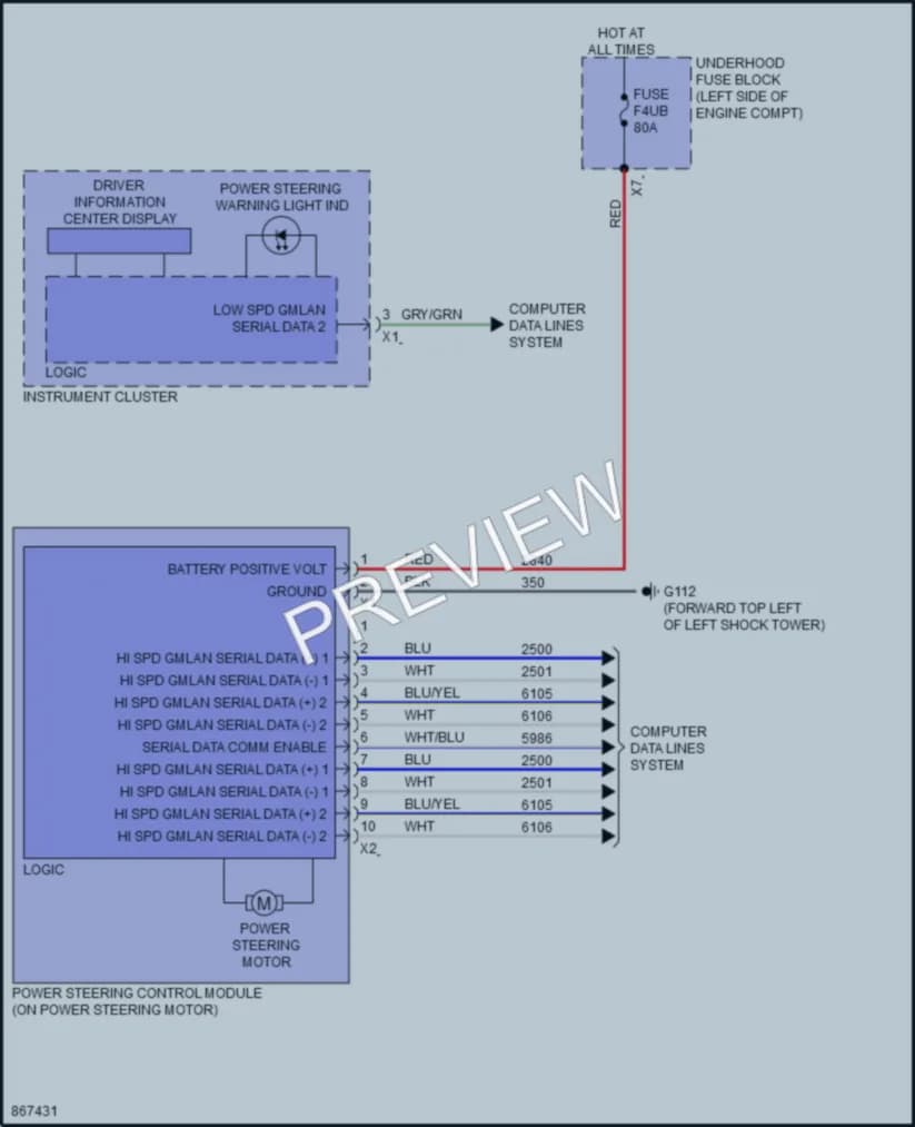 2024 GMC Terrain Electronic Power Steering wiring diagram preview