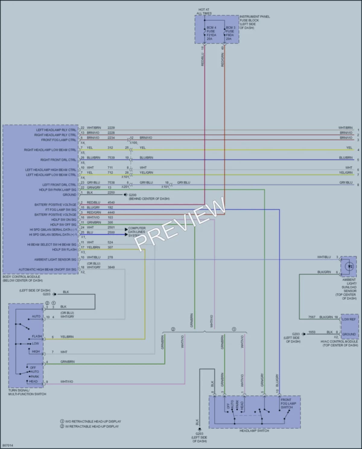 2024 GMC Terrain Headlights wiring diagram preview