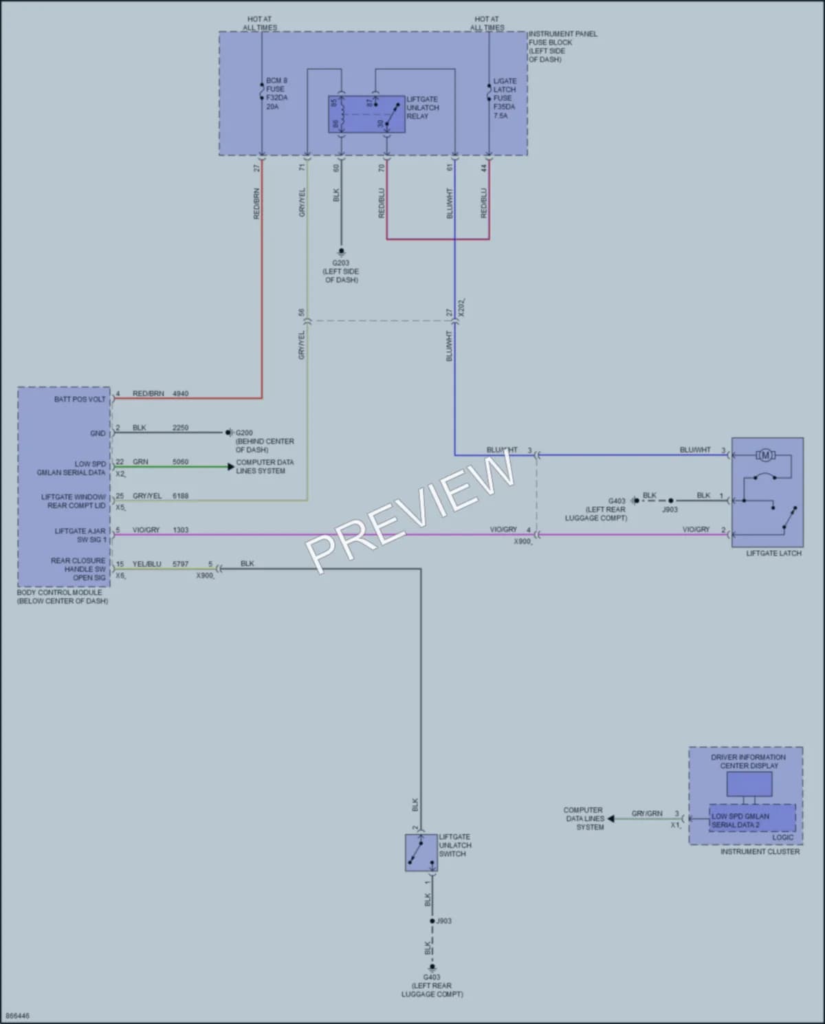2024 GMC Terrain Trunk Tailgate Fuel Door wiring diagram preview