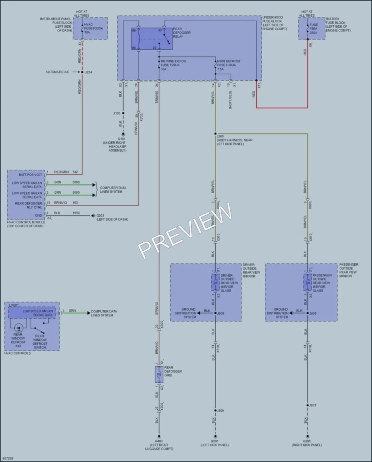 2024 GMC TerrainDenali Defoggers wiring diagram preview