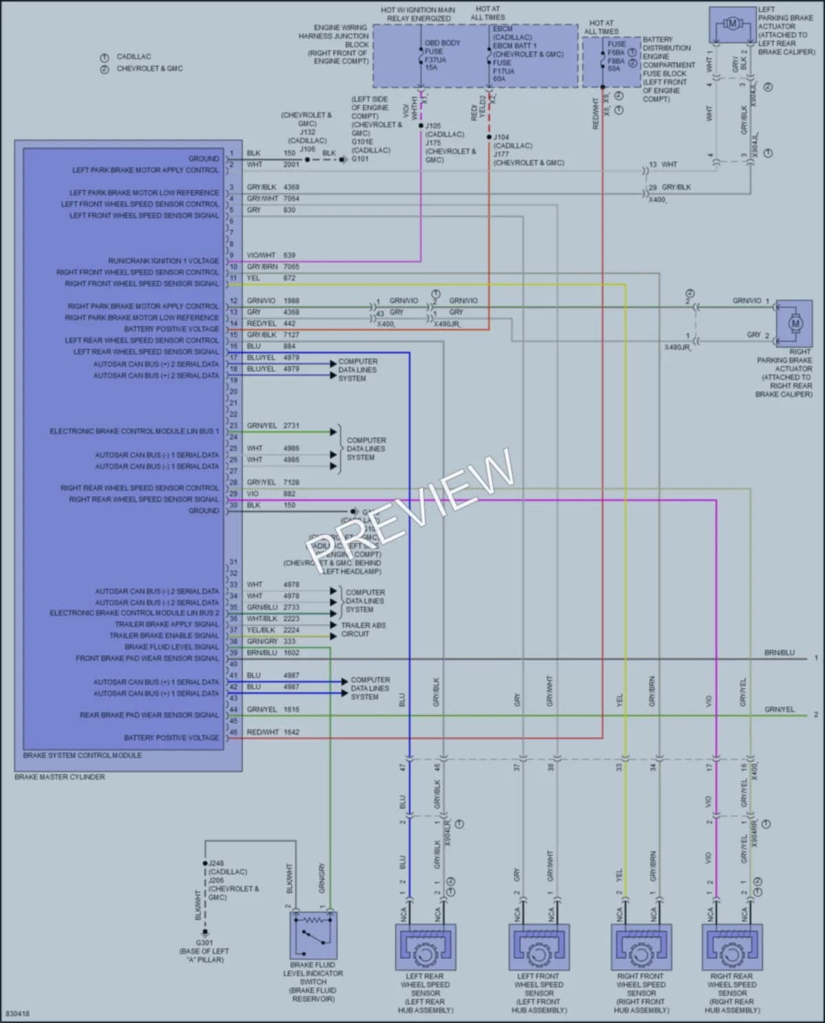 2024 GMC Yukon Anti Lock Brakes wiring diagram preview